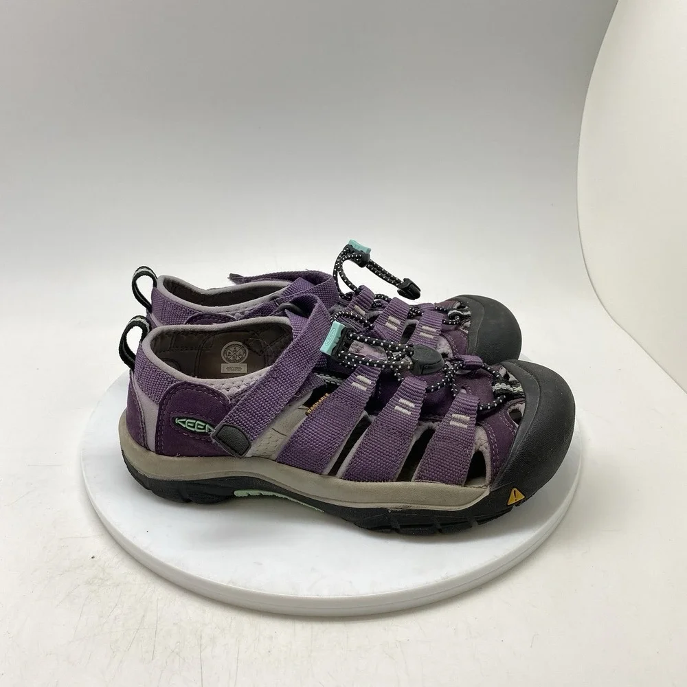 Keen Newport H2 Big Kid Size 4 Bungee Lace Sandals‎ Purple Gray 1022846 Washable